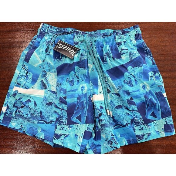 NWT VILEBREQUIN MOORISE Azur Negative X-ray Swim Shorts/Trunks Blue Mens Sz XXL